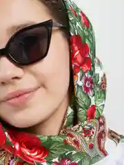 Белый женский русский платок, с бахромой