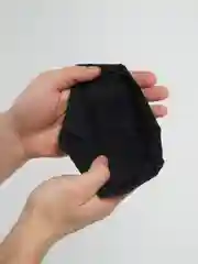 Маска для лица на резинке модельная многоразовая, 100% хлопок, черный