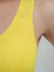 Желтый топ женский, спортивный