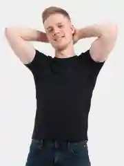 Черный мужская футболка