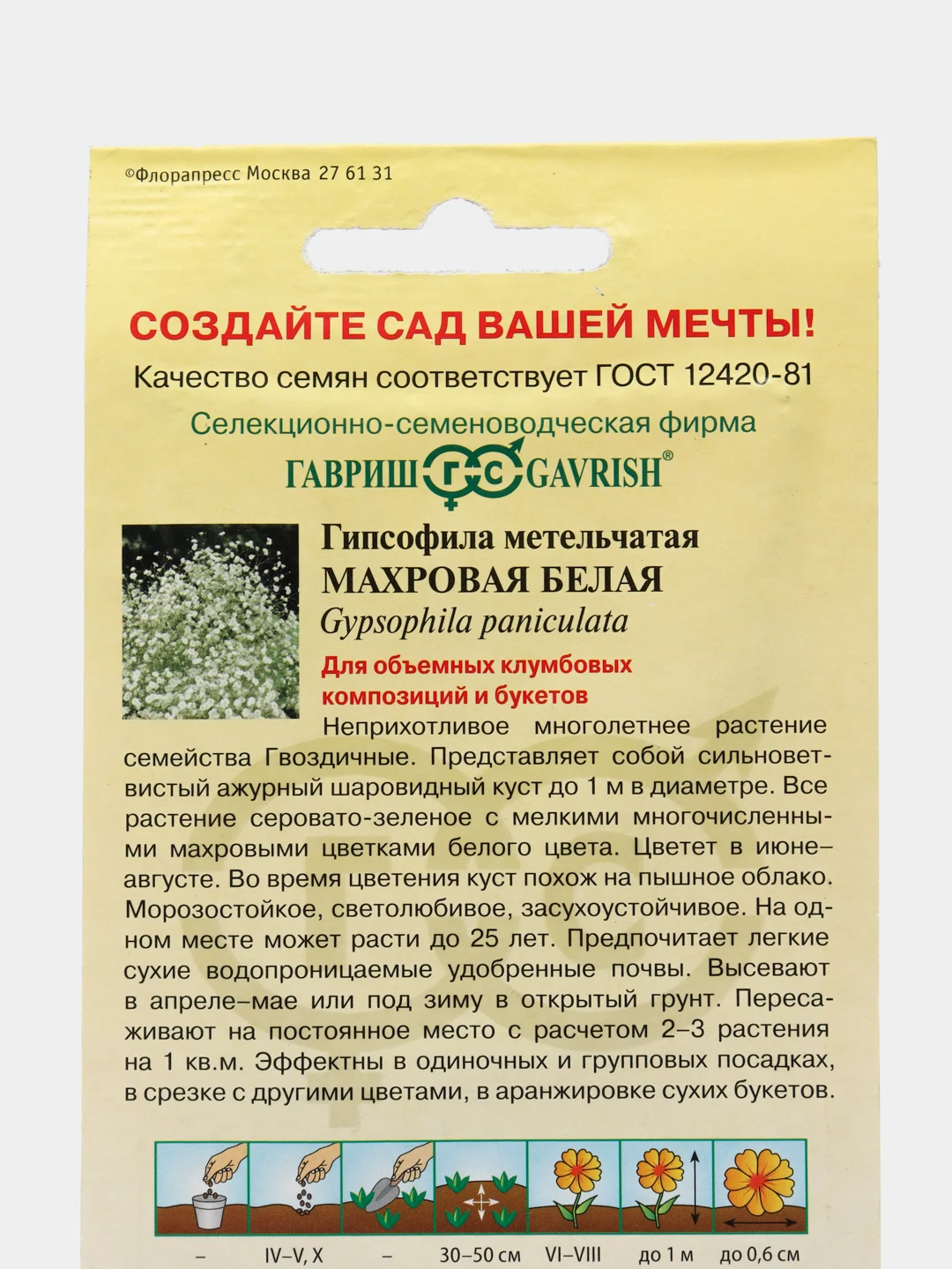 Гипсофила махровая Белая (семена,цветы)
