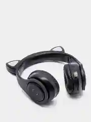 Черный беспроводные bluetooth наушники, со светящимися ушками