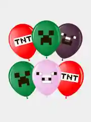 Набор для праздника в стиле Minecraft, одноразовая бумажная посуда, 6 персон