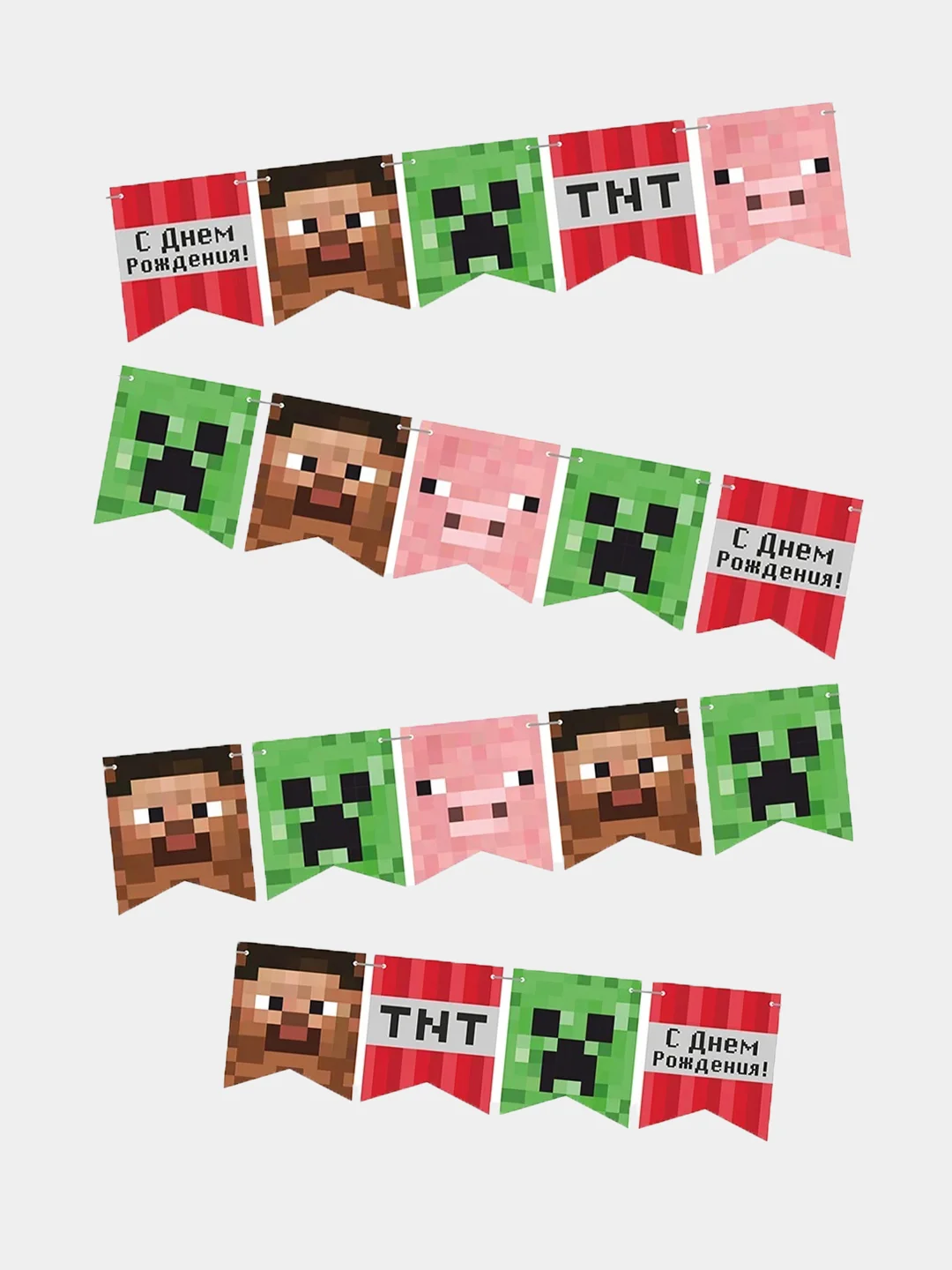 Набор для праздника в стиле Minecraft, одноразовая бумажная посуда, 6 персон