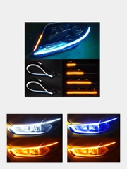 Светодиодная лента в фары LED бегающим поворотником 2шт ДХО лента габариты и поворотники
