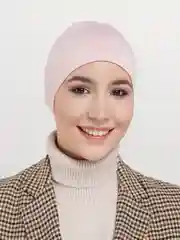Розовый бони прямая из ткани калифорния, чепчик, шапочка.