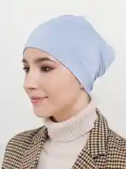 Голубой бони прямая из ткани калифорния, чепчик, шапочка.