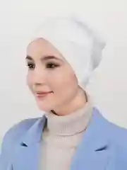 Молочный бони наискосок из ткани калифорния, чепчик, шапочка