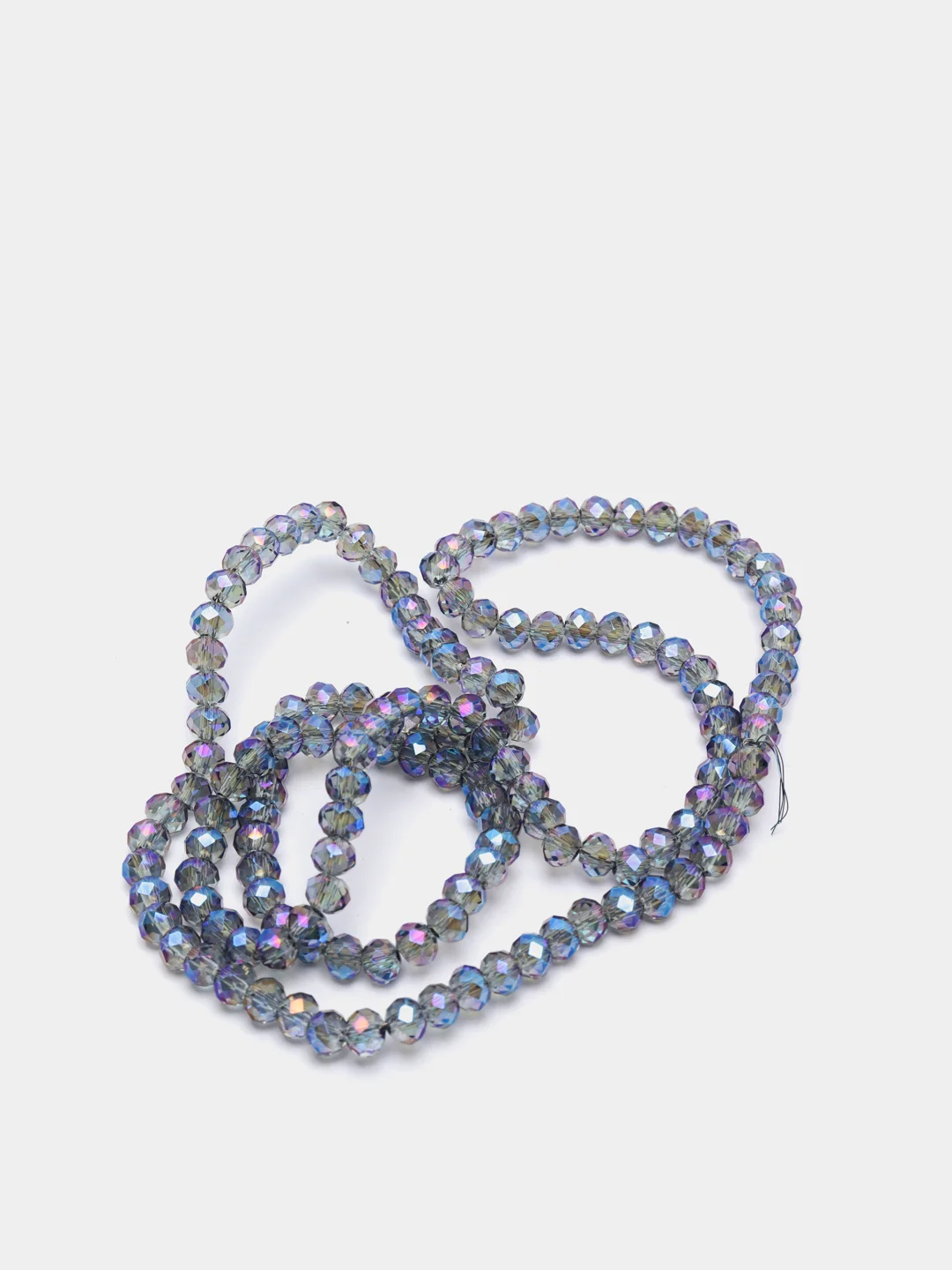 Серый меланж бусины стеклянные, с гранями, с АВ эффектом, 4 мм