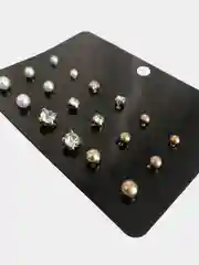 Серьги-гвоздики, набор гвоздиков из 9 пар