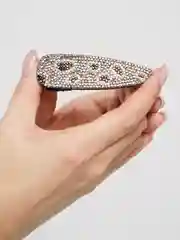 Серебряный заколка для волос в стразах