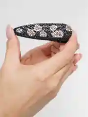 Черный заколка для волос в стразах
