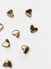 Бусины акриловые форма сердце, цвет золото, 10 штук