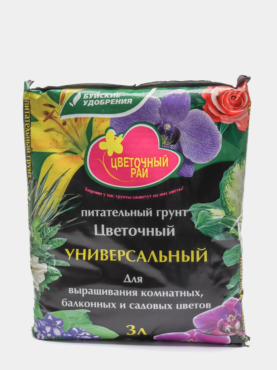 Грунт Цветочный рай "Цветочный", универсальный, 3 л