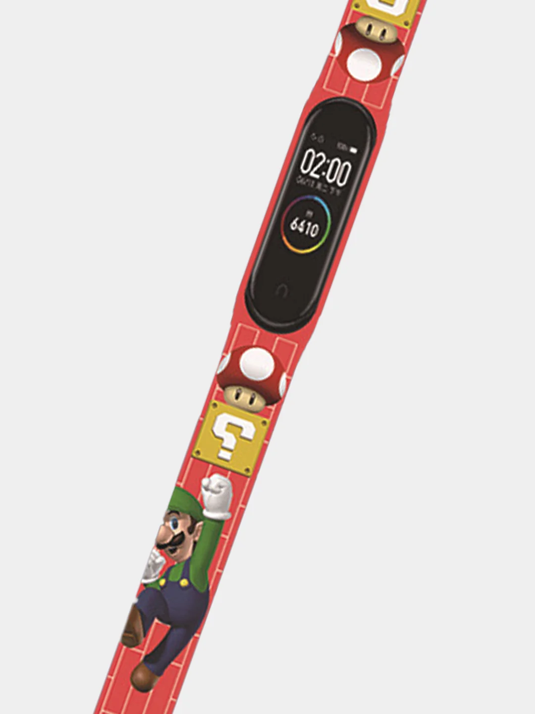 Зеленый силиконовый ремешок для фитнес-браслетов Xiaomi Mi Band 3/4 Mario (Марио-персонаж)