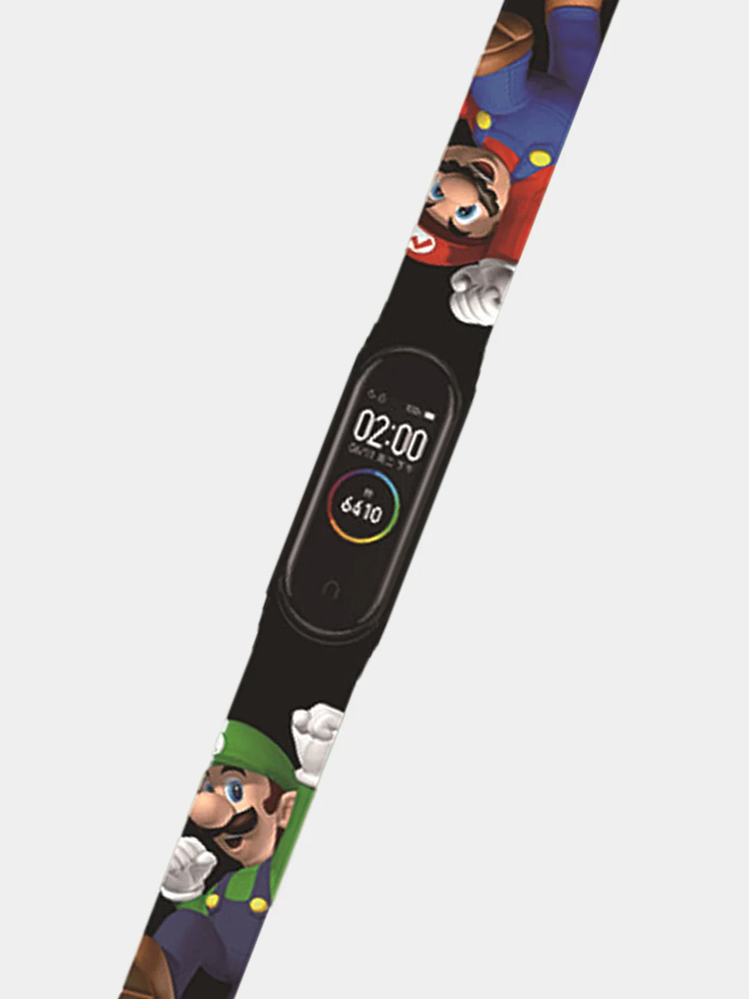 Черный силиконовый ремешок для фитнес-браслетов Xiaomi Mi Band 3/4 Mario (Марио-персонаж)