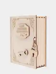 Копилка-книжка из дерева "Мой первый миллион", с деревянным замком