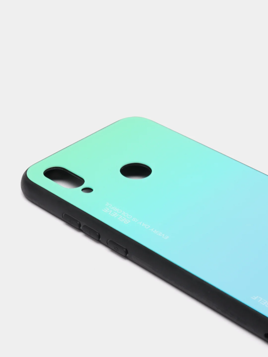 Зеленый градиентный чехол из закалённого стекла для моделей Honor, Huawei