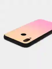 Розовый градиентный чехол из закалённого стекла для моделей Honor, Huawei