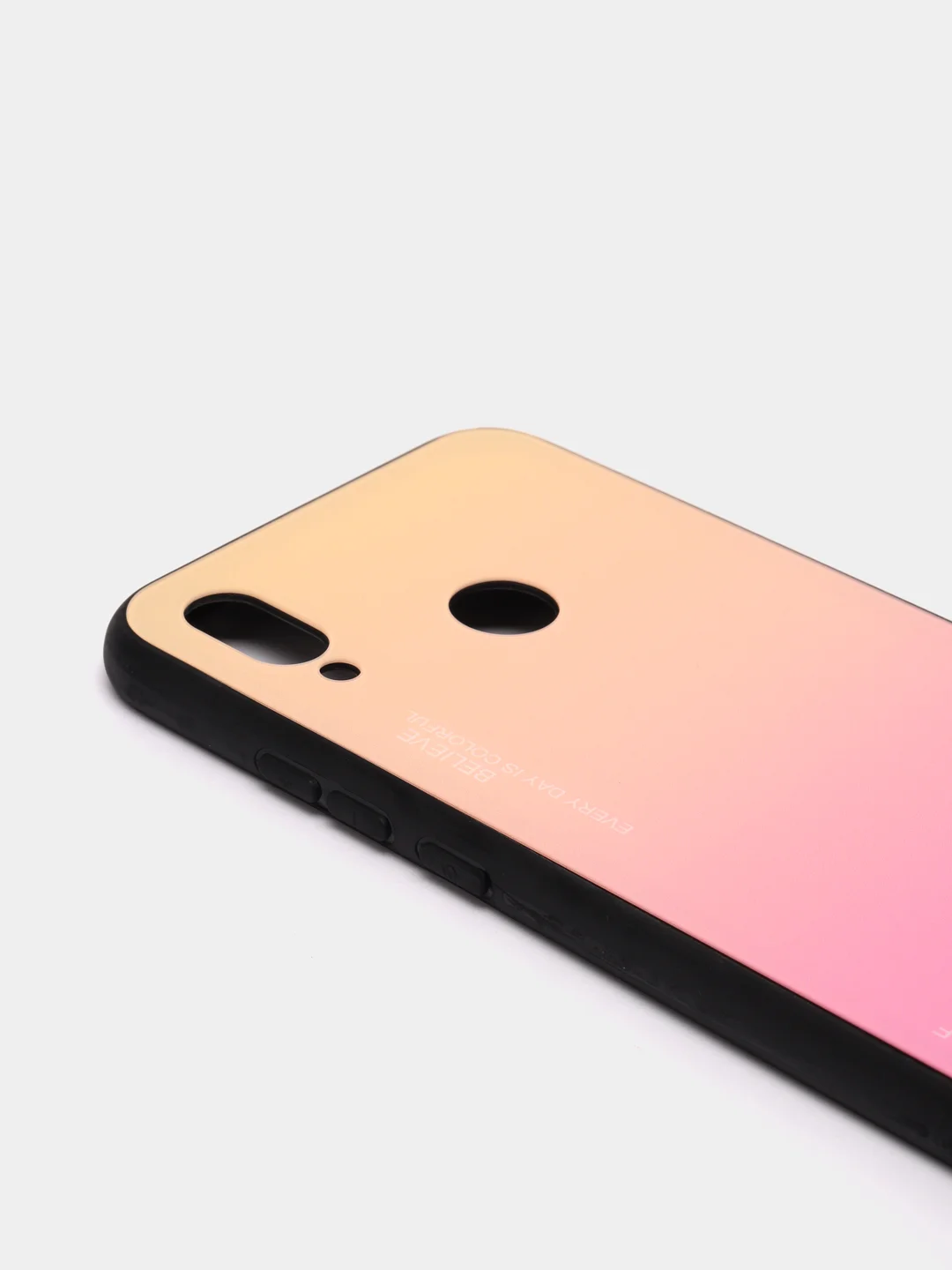 Розовый градиентный чехол из закалённого стекла для моделей Honor, Huawei