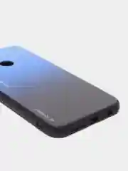 Синий градиентный чехол из закалённого стекла для моделей Honor, Huawei
