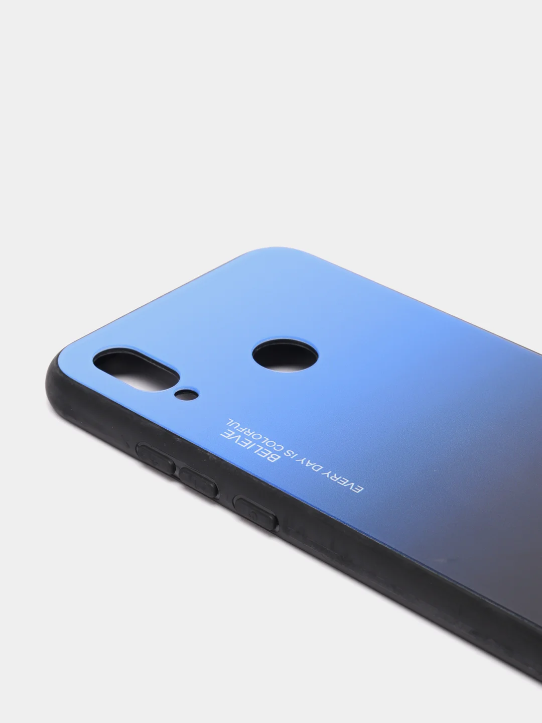Синий градиентный чехол из закалённого стекла для моделей Honor, Huawei
