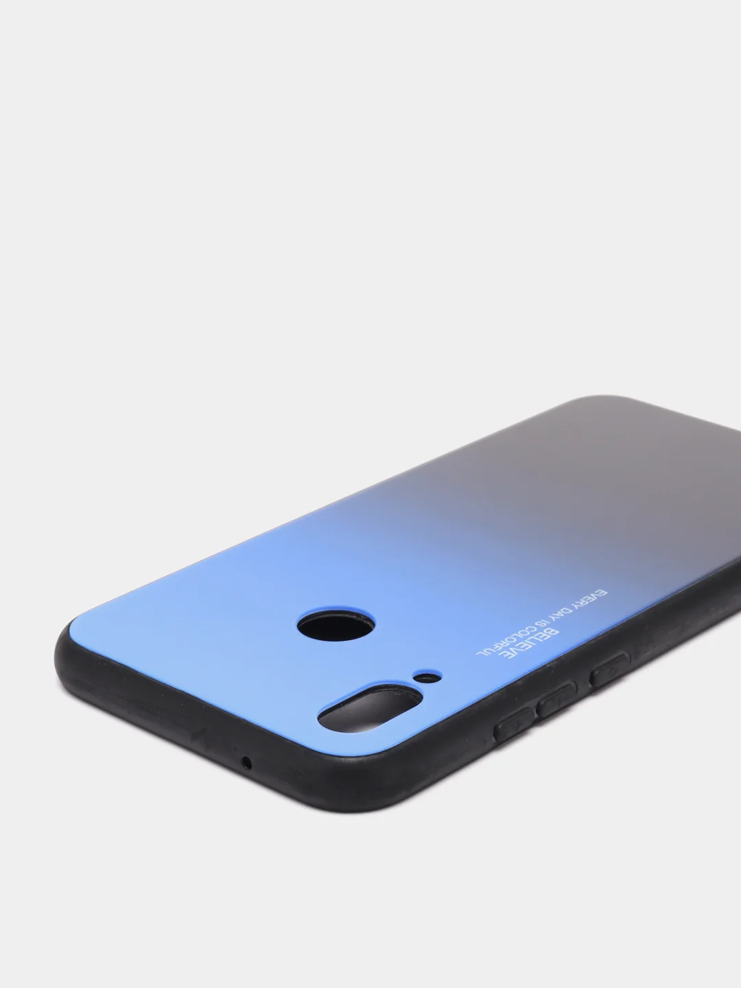 Синий градиентный чехол из закалённого стекла для моделей Honor, Huawei