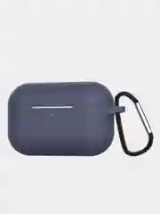 Синий меланж силиконовый чехол для Apple Airpods Pro (с карабином)