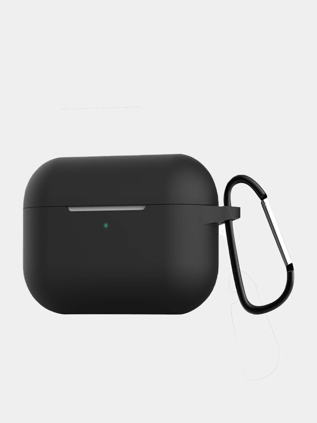 Черный силиконовый чехол для Apple Airpods Pro (с карабином)