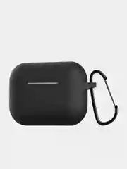 Черный силиконовый чехол для Apple Airpods Pro (с карабином)