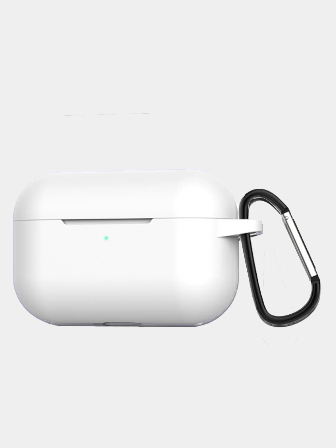 Белый силиконовый чехол для Apple Airpods Pro (с карабином)
