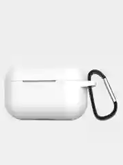 Белый силиконовый чехол для Apple Airpods Pro (с карабином)