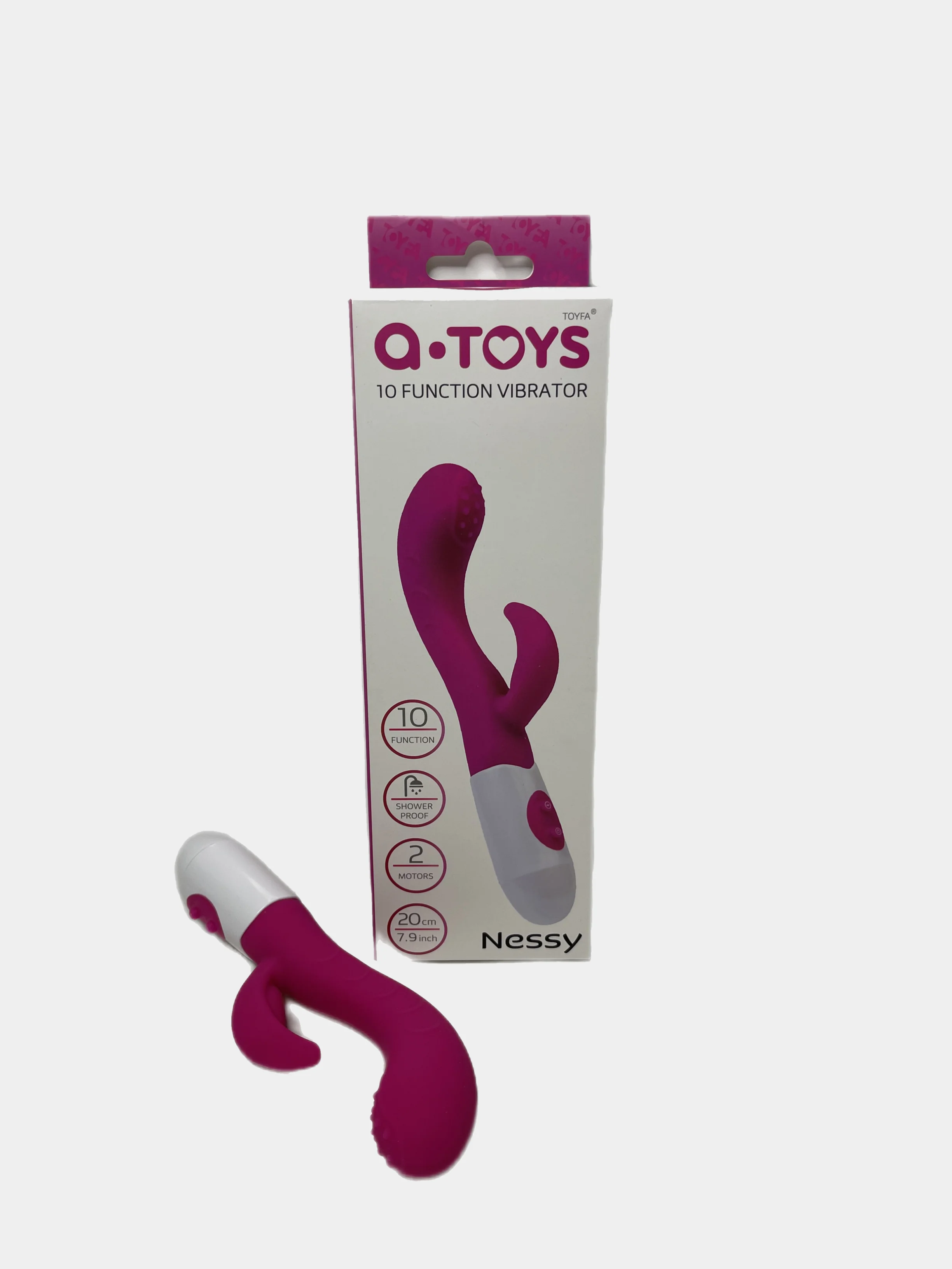 Вибратор с клиторальным стимулятором Nessy, 20 см