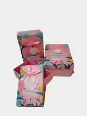 Розовый коробка подарочная прямоугольная, 3 размера