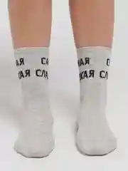 Серый носки с принтом цветные