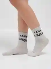 Серый носки с принтом цветные
