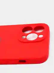 Красный чехол Silicone Case для iPhone 13 Pro, с защитой камеры, закрытый низ