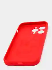 Красный чехол Silicone Case для iPhone 13 Pro, с защитой камеры, закрытый низ