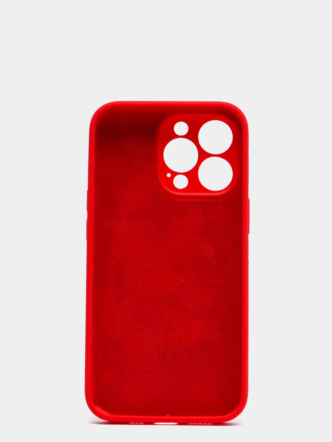 Красный чехол Silicone Case для iPhone 13 Pro, с защитой камеры, закрытый низ