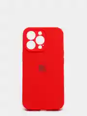Красный чехол Silicone Case для iPhone 13 Pro, с защитой камеры, закрытый низ