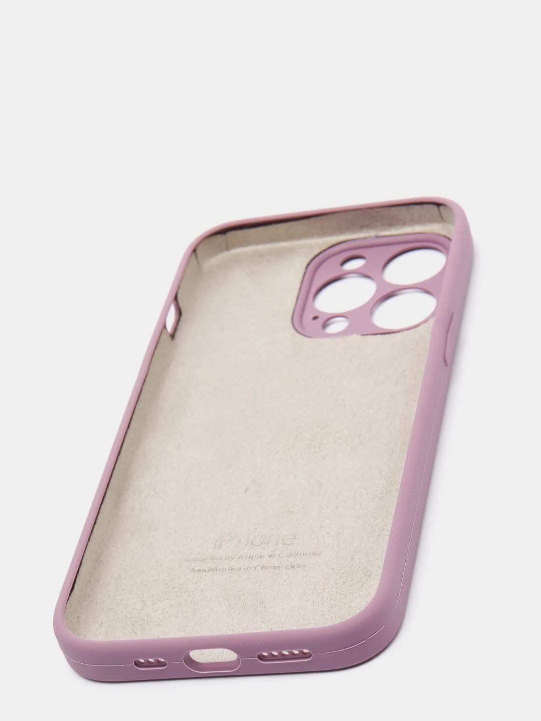 Сиреневый чехол Silicone Case для iPhone 13 Pro, с защитой камеры, закрытый низ