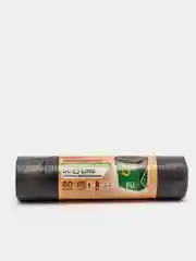 Мешки для мусора Paclan "Eco line" с тесьмой, 60 л, ПВД, черные, 15 штук