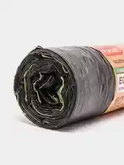 Мешки для мусора Paclan "Eco line" с тесьмой, 60 л, ПВД, черные, 15 штук