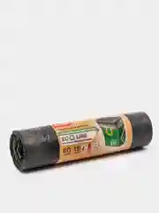 Мешки для мусора Paclan "Eco line" с тесьмой, 60 л, ПВД, черные, 15 штук