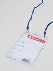 Синий бейдж на шнурке