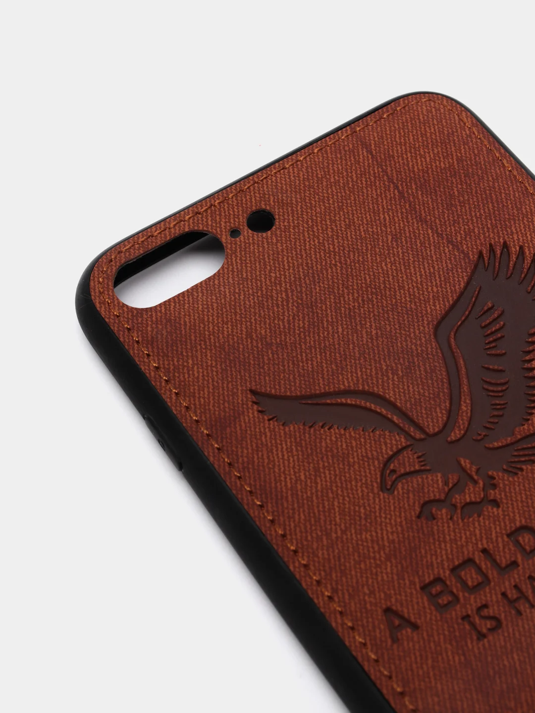 Коричневый дизайнерский чехол на iPhone с орлом