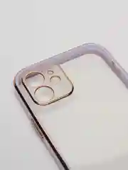 Сиреневый чехол Накладка силиконовая с металическим ободком iPhone 12 mini /12 /12pro /12 proMax