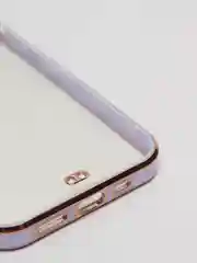 Сиреневый чехол Накладка силиконовая с металическим ободком iPhone 12 mini /12 /12pro /12 proMax