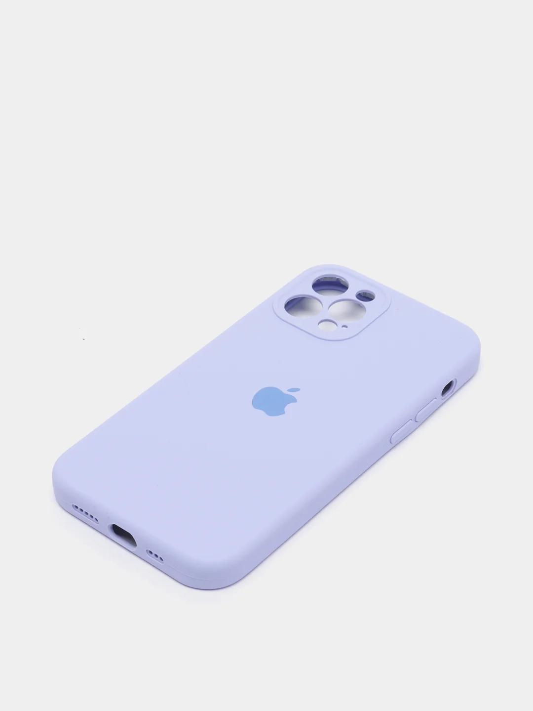 Лавандовый чехол Silicone Case для Apple iPhone 12 с защитой камеры (закрытый низ)