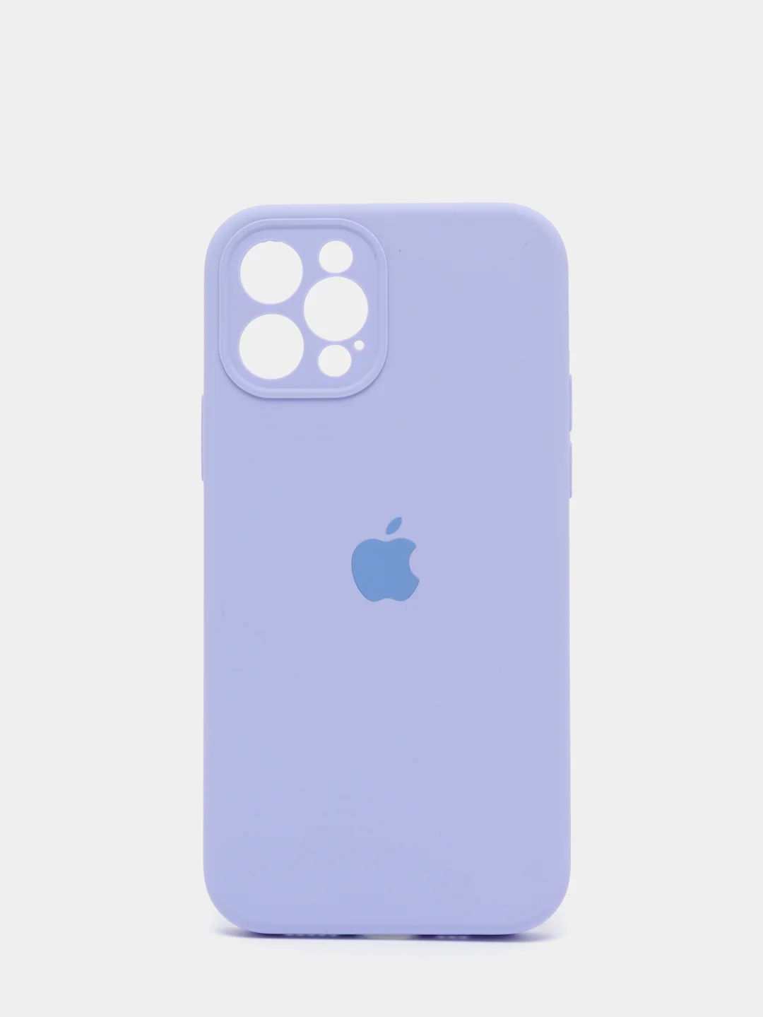 Лавандовый чехол Silicone Case для Apple iPhone 12 с защитой камеры (закрытый низ)